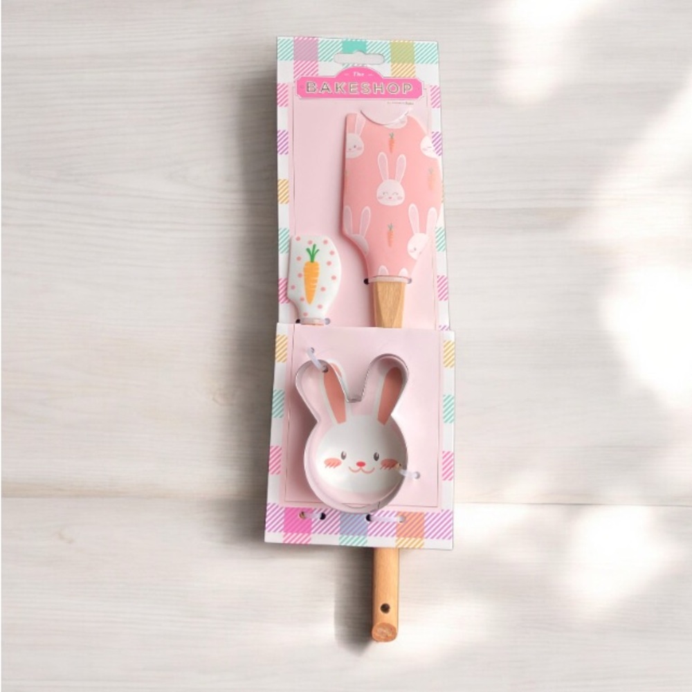 NEW The Bakeshop Easter Bunny Carrot Spring Kids Baking Set Spatula Cookie